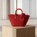Balenciaga Bistro Basket Bag in a vibrant fire red shade