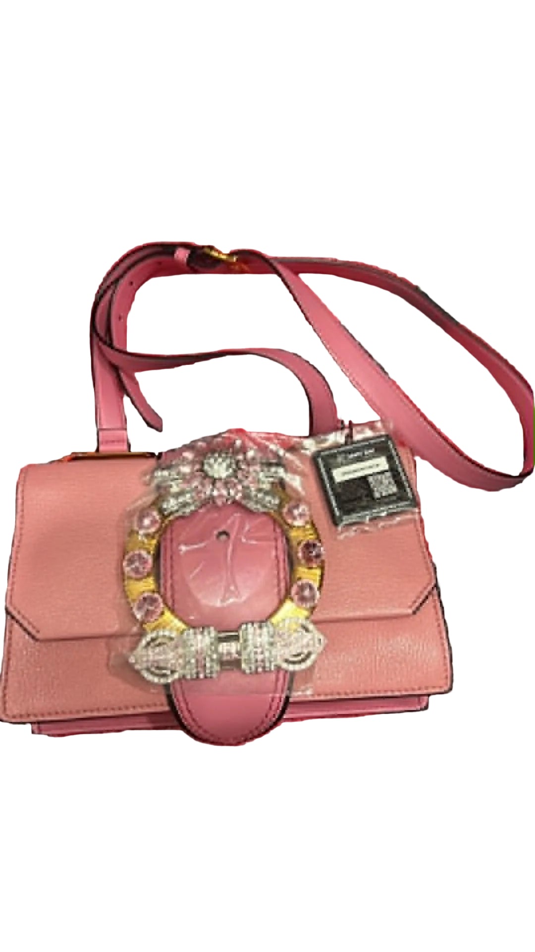 Miu Miu "Miu Lady" Madras Leather Shoulder Bag