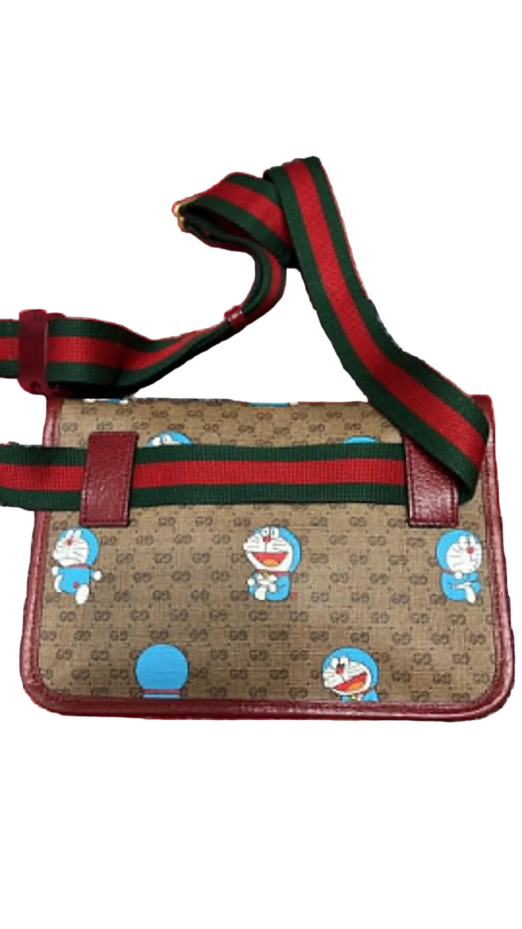 Gucci x Doraemon Mini GG Supreme Flap Belt Bag