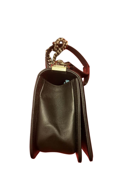 Chanel Chevron Quilted Medium Boy Flap Bag in Black Leather