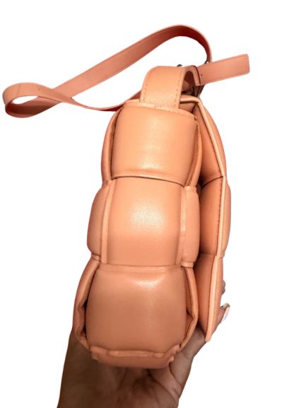 Bottega Veneta Padded Cassette Bag in Peach Nappa Leather