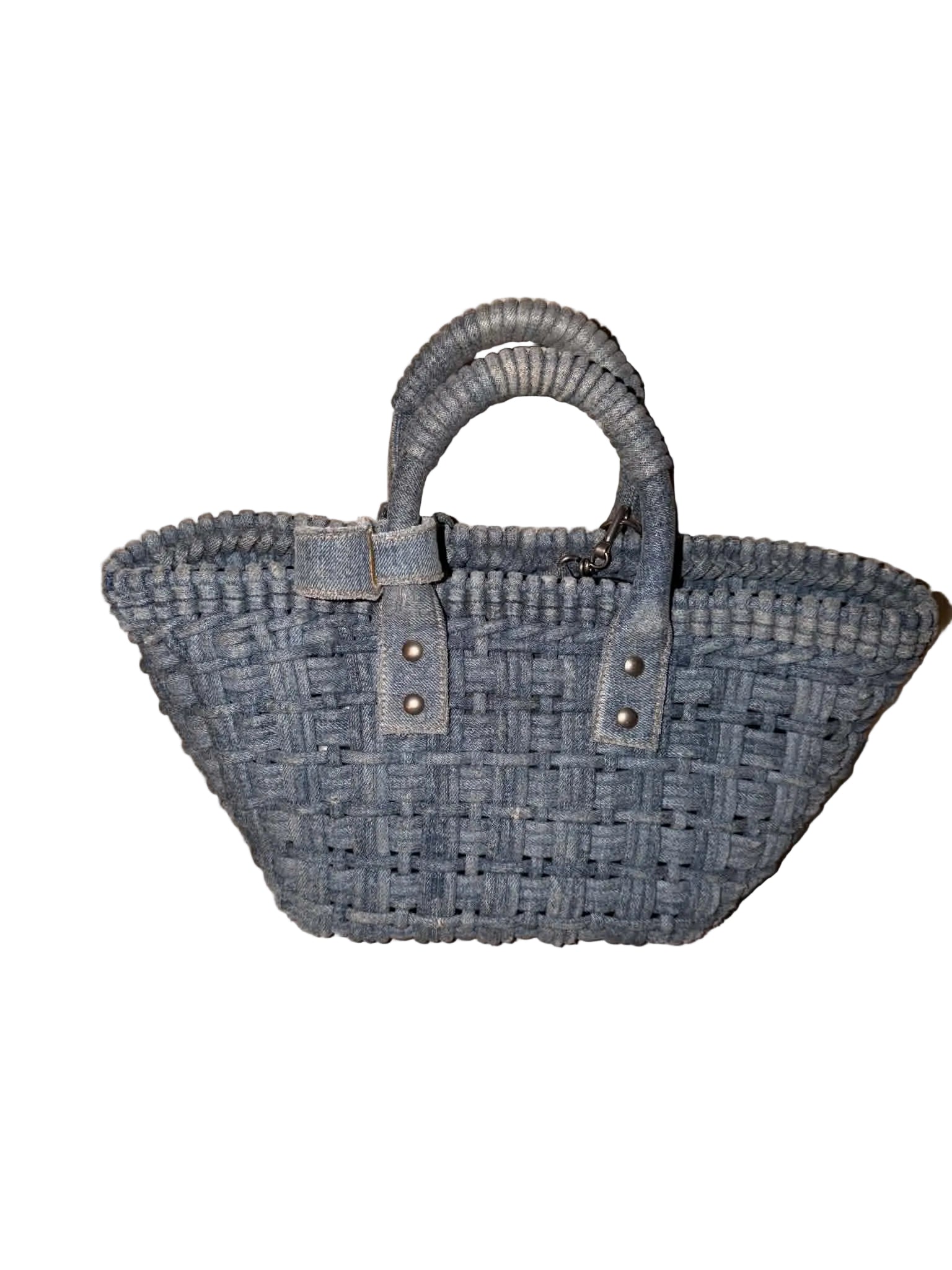 Balenciaga Bistro Basket Bag in Washed Denim