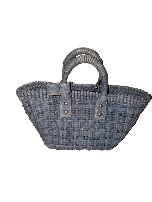 Balenciaga Bistro Basket Bag in Washed Denim