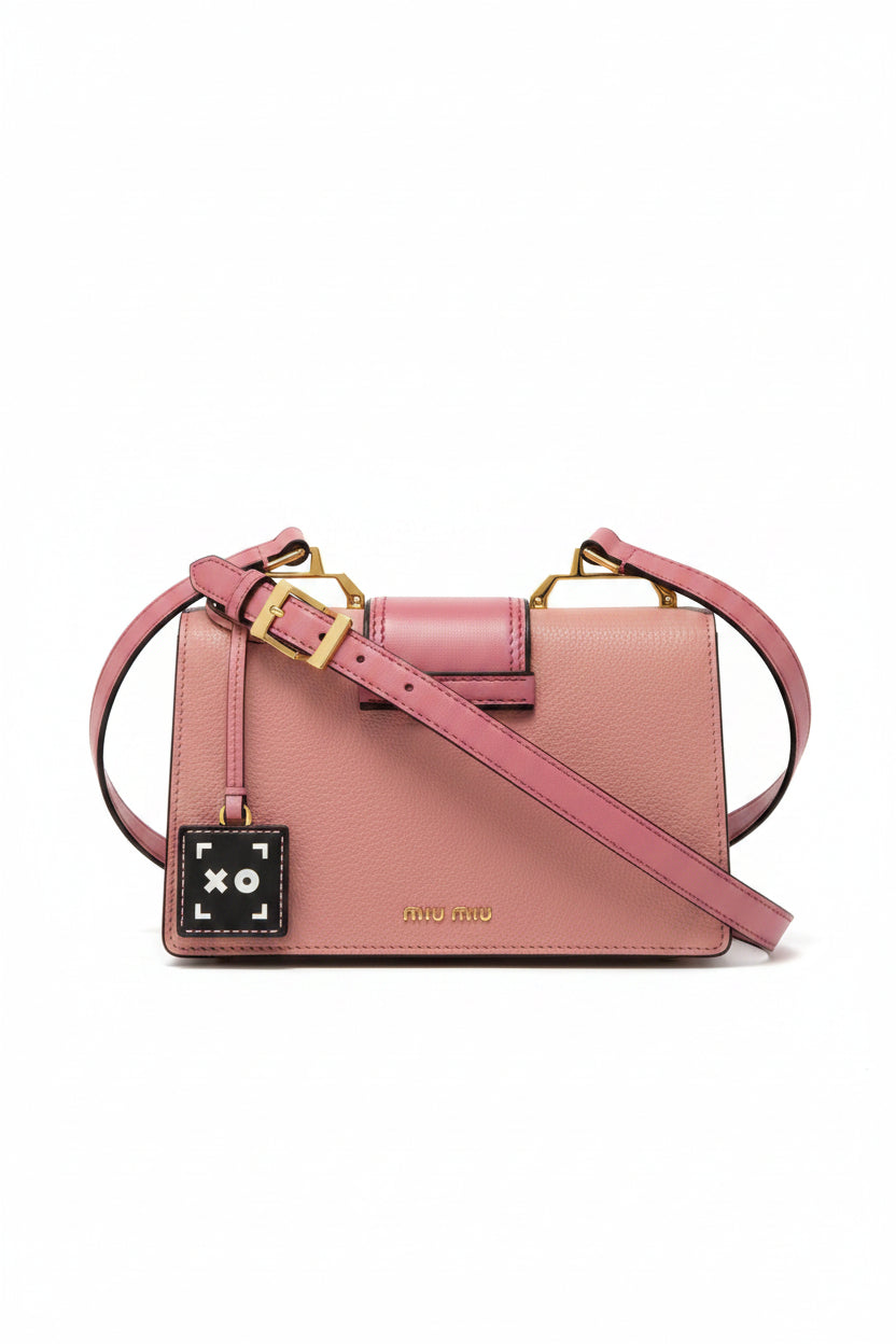Miu Miu "Miu Lady" Madras Leather Shoulder Bag