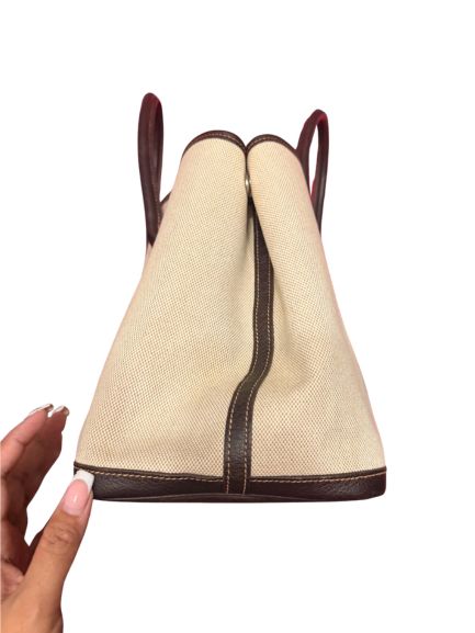 Hermès Garden Party 36 Tote in Natural Toile Canvas and Dark Brown Leather