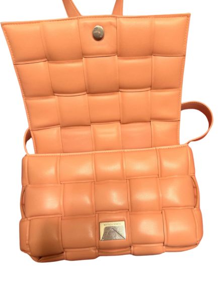 Bottega Veneta Padded Cassette Bag in Peach Nappa Leather