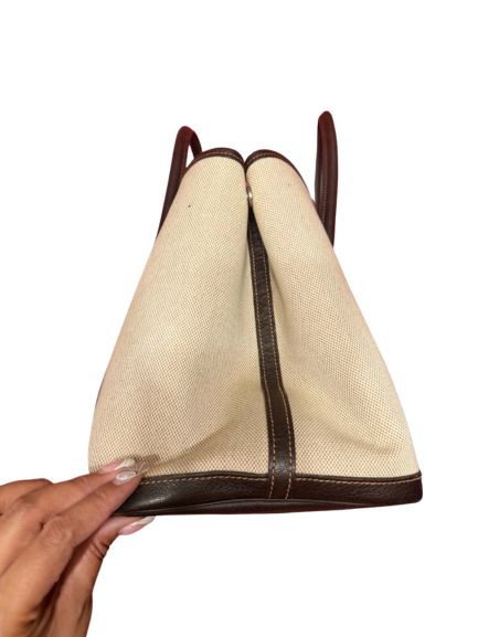 Hermès Garden Party 36 Tote in Natural Toile Canvas and Dark Brown Leather