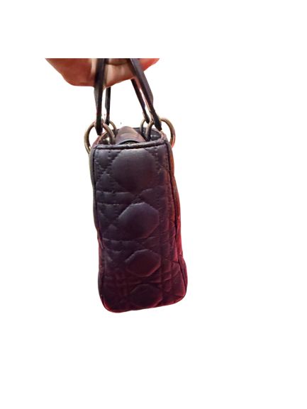 Lady Dior Medium Cannage Quilted Lambskin Bag in Dark Blue