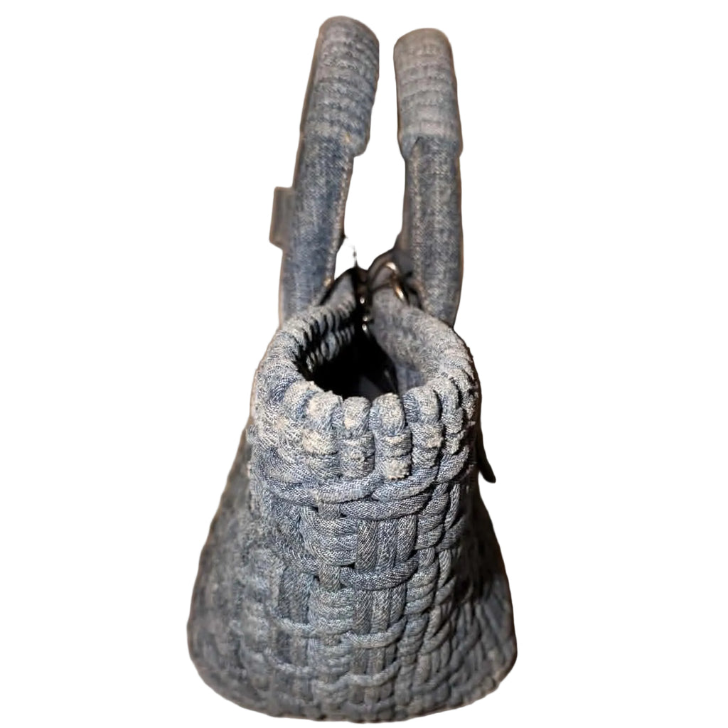 Balenciaga Bistro Basket Bag in Washed Denim