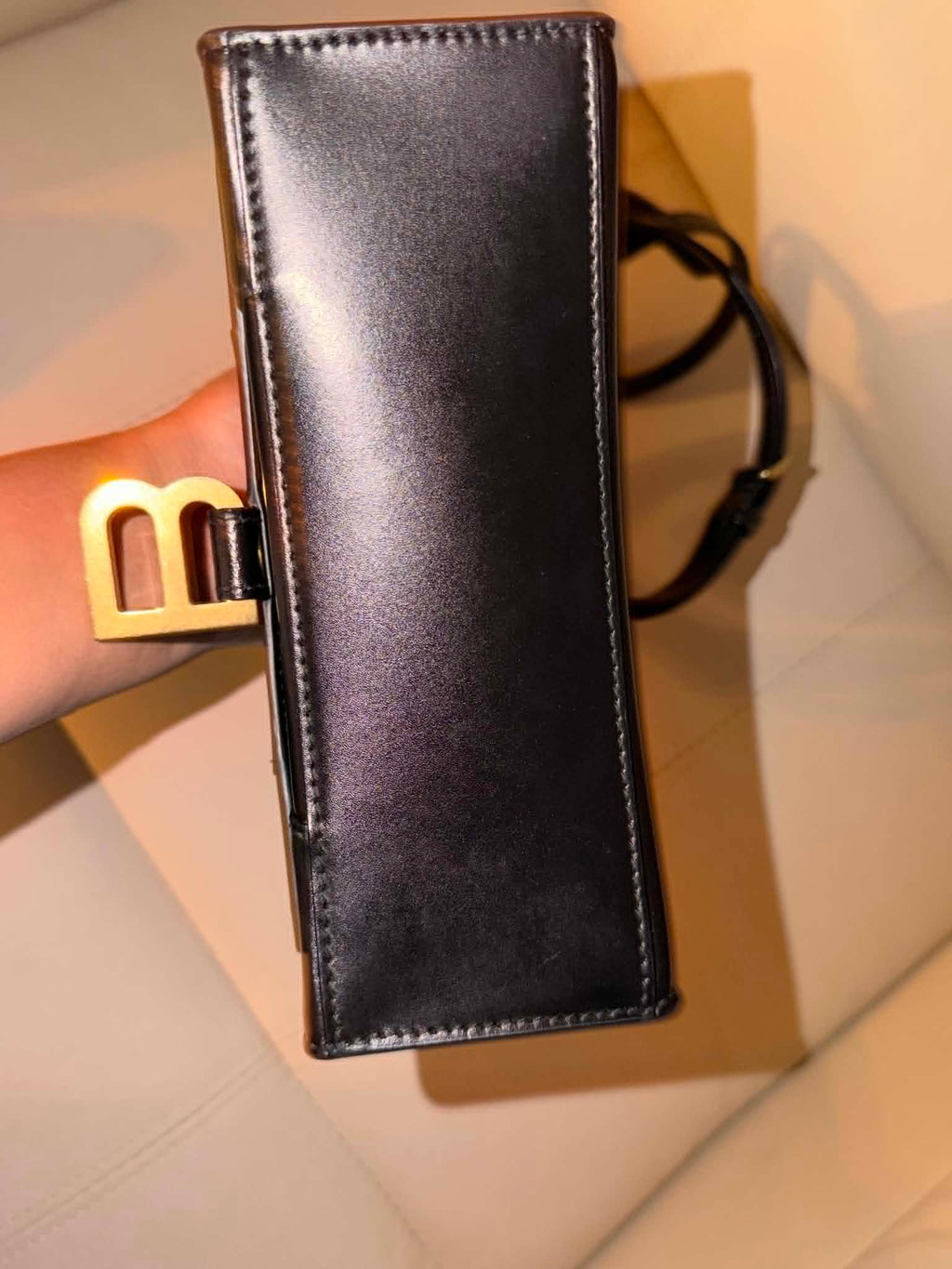 Balenciaga Hourglass Allover Logo-Print Bag