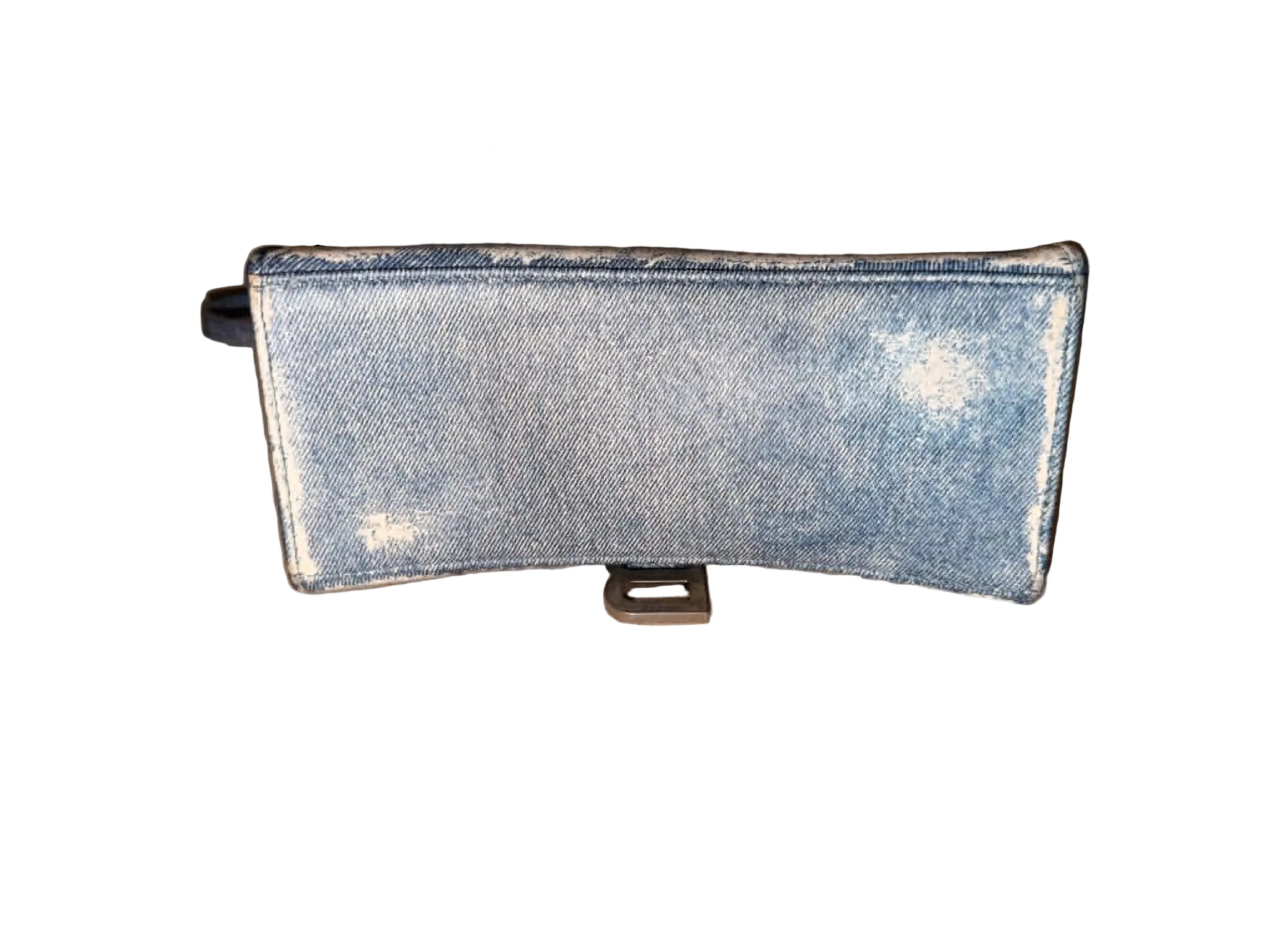 Balenciaga Denim-Print Hourglass Bag