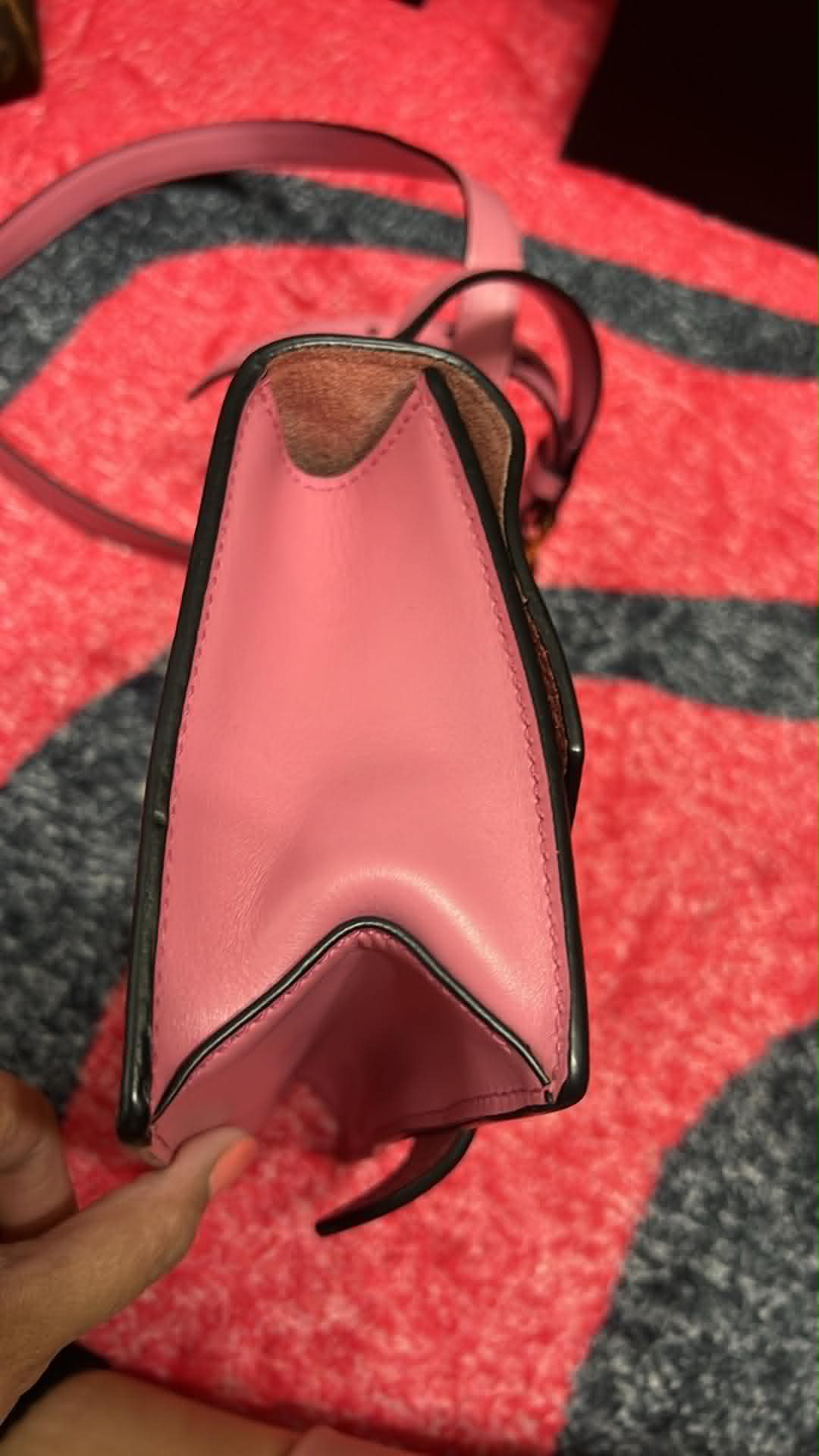 Miu Miu "Miu Lady" Madras Leather Shoulder Bag
