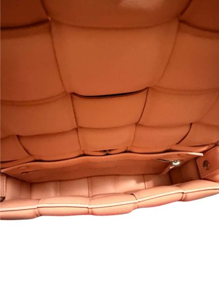 Bottega Veneta Padded Cassette Bag in Peach Nappa Leather