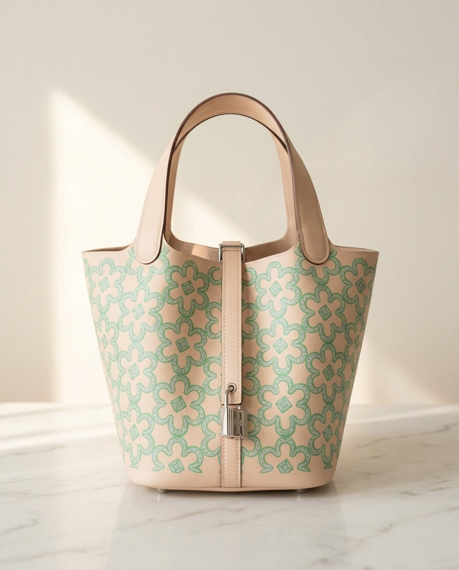 Hermès Picotin Lock 18 Lucky Daisy Printed Swift Leather Bucket Bag