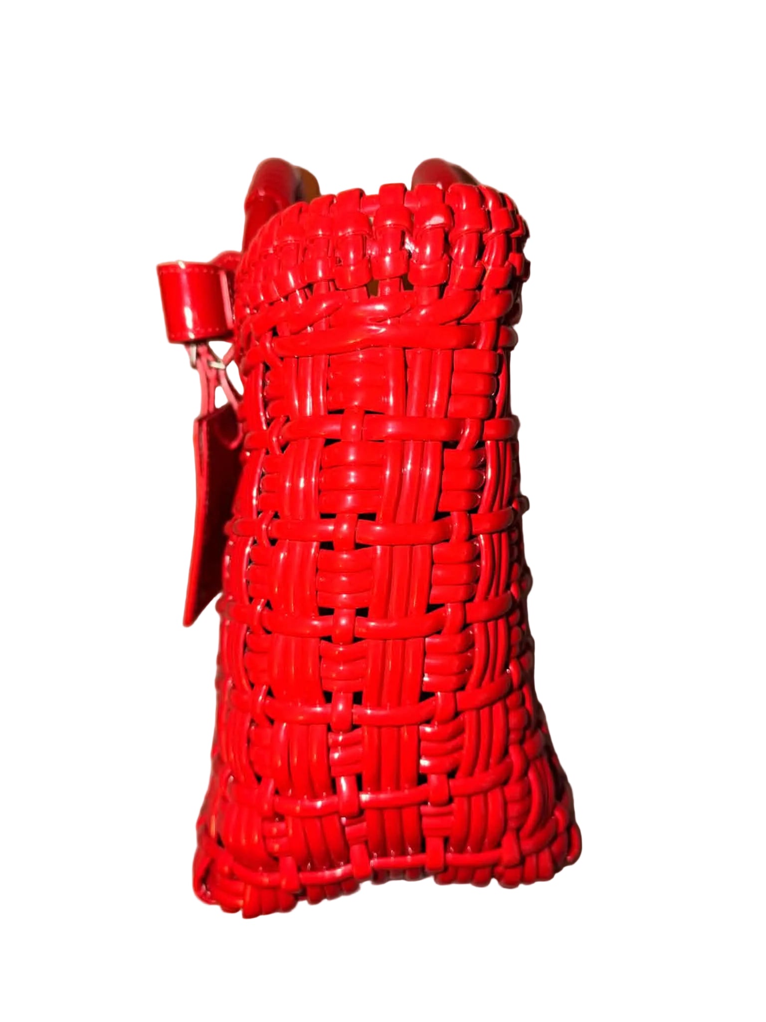 Balenciaga Bistro Basket Bag in a vibrant fire red shade