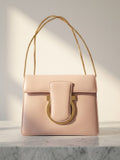 Salvatore Ferragamo Vintage Gancini Flap Chain Shoulder Bag in Light Pink
