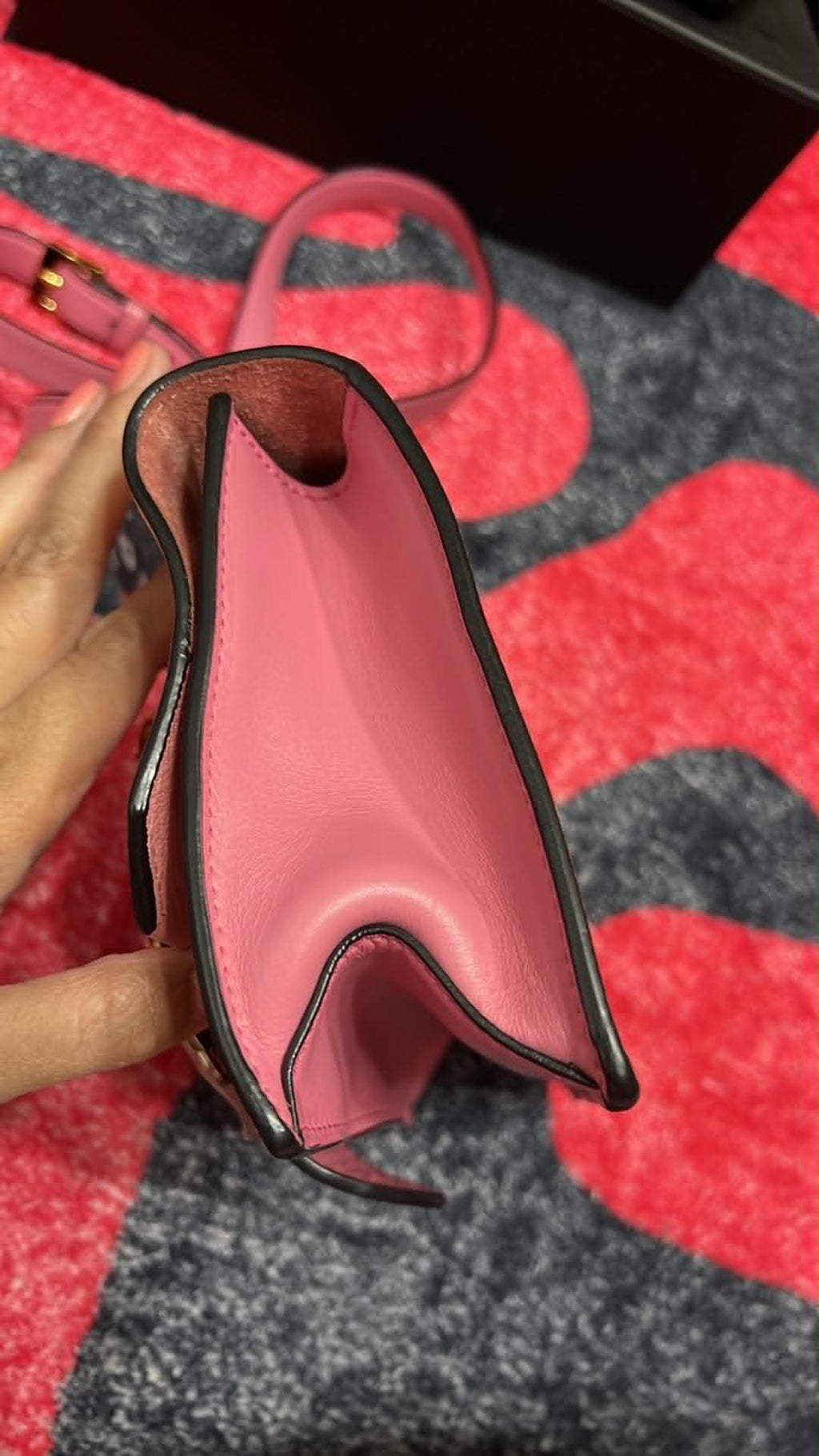 Miu Miu "Miu Lady" Madras Leather Shoulder Bag