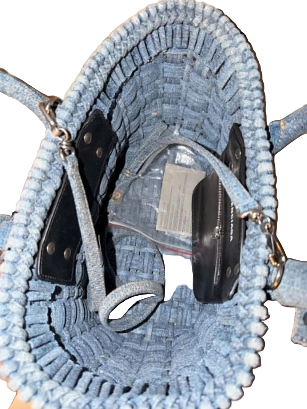 Balenciaga Bistro Basket Bag in Washed Denim