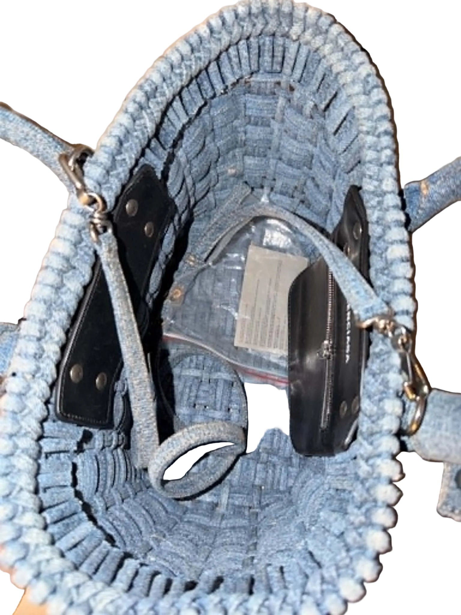 Balenciaga Bistro Basket Bag in Washed Denim