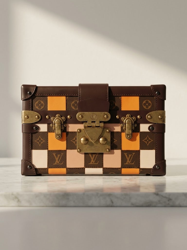 Louis Vuitton Petite Malle Monogram Damier Patchwork Trunk Bag