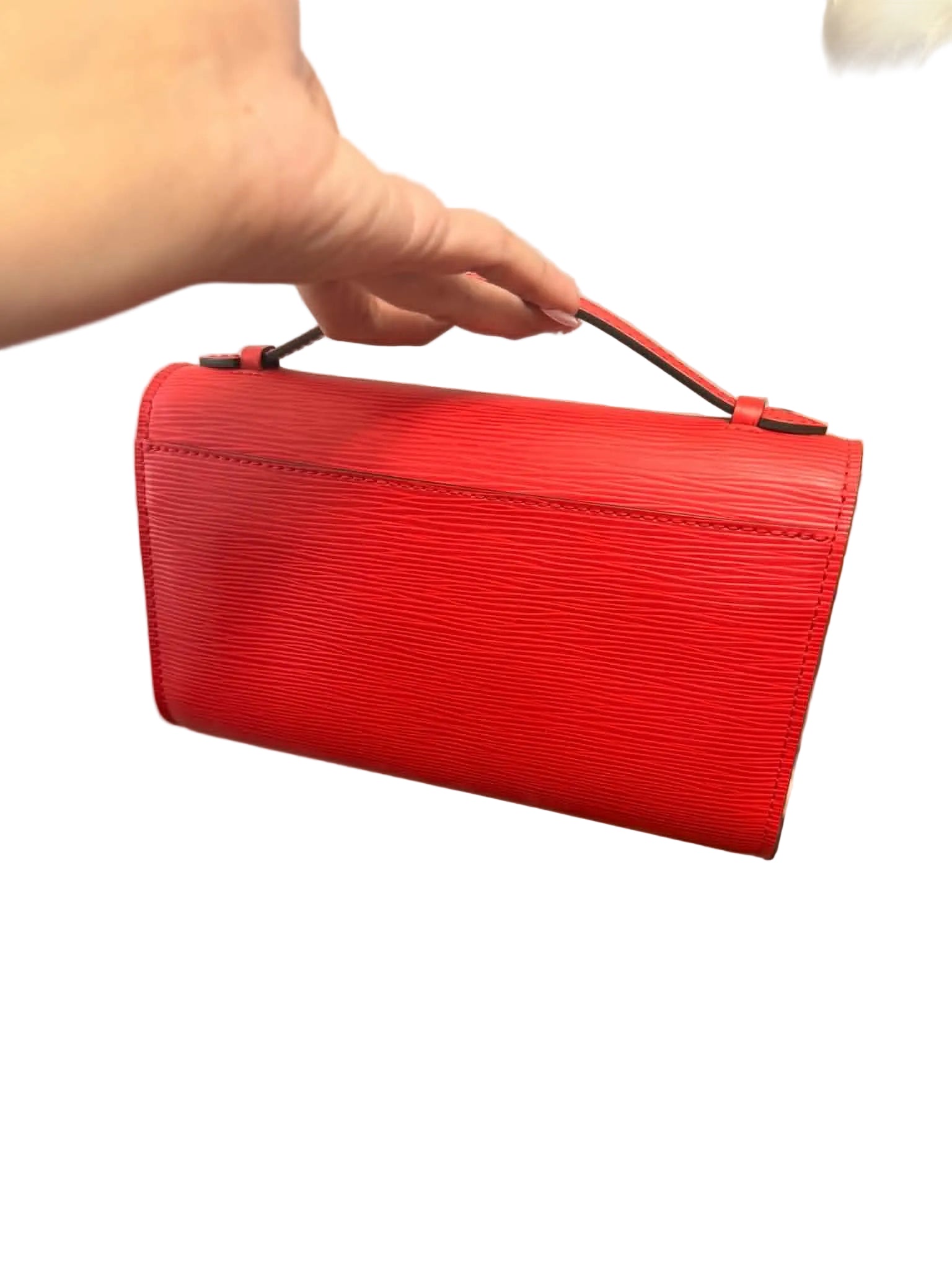 Louis Vuitton Coquelicot Epi Leather Cléry Pochette Bag