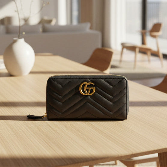 Gucci GG Marmont Matelassé Zip-Around Wallet